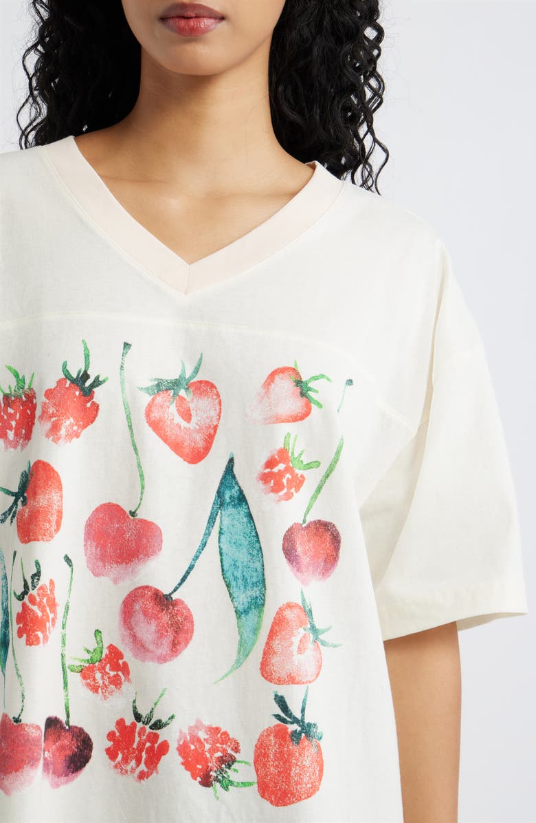 GOLDEN HOUR Cherries & Berries Graphic Cotton T-Shirt, Alternate, color, Marshmallow