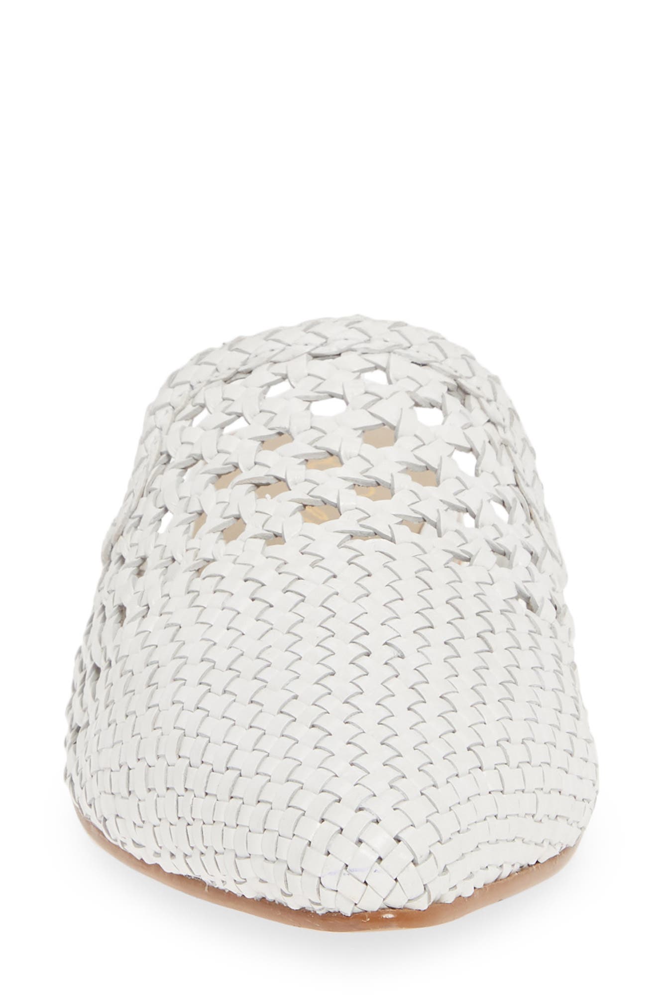 Corra Woven Loafer Mule, Alternate, color, WHITE LEATHER