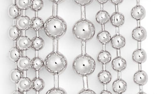 Open Edit Mixed Chain Fringe Hoop Earrings In Rhodium