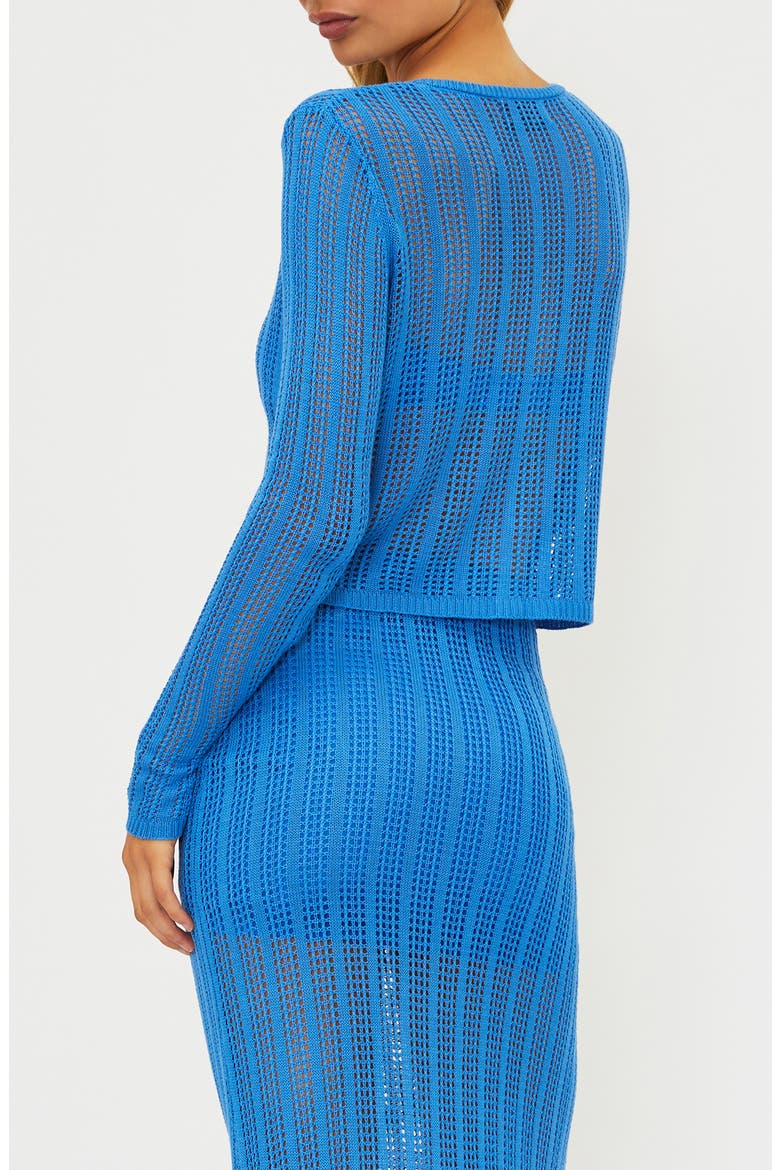 Hani Open Stitch Cardigan, Alternate, color, HARBOR BLUE