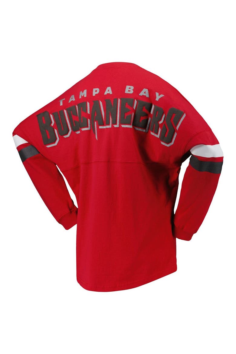 Women's Fanatics Branded Red Tampa Bay Buccaneers Spirit Jersey Lace-Up V-Neck Long Sleeve T-Shirt, Alternate, color, Red