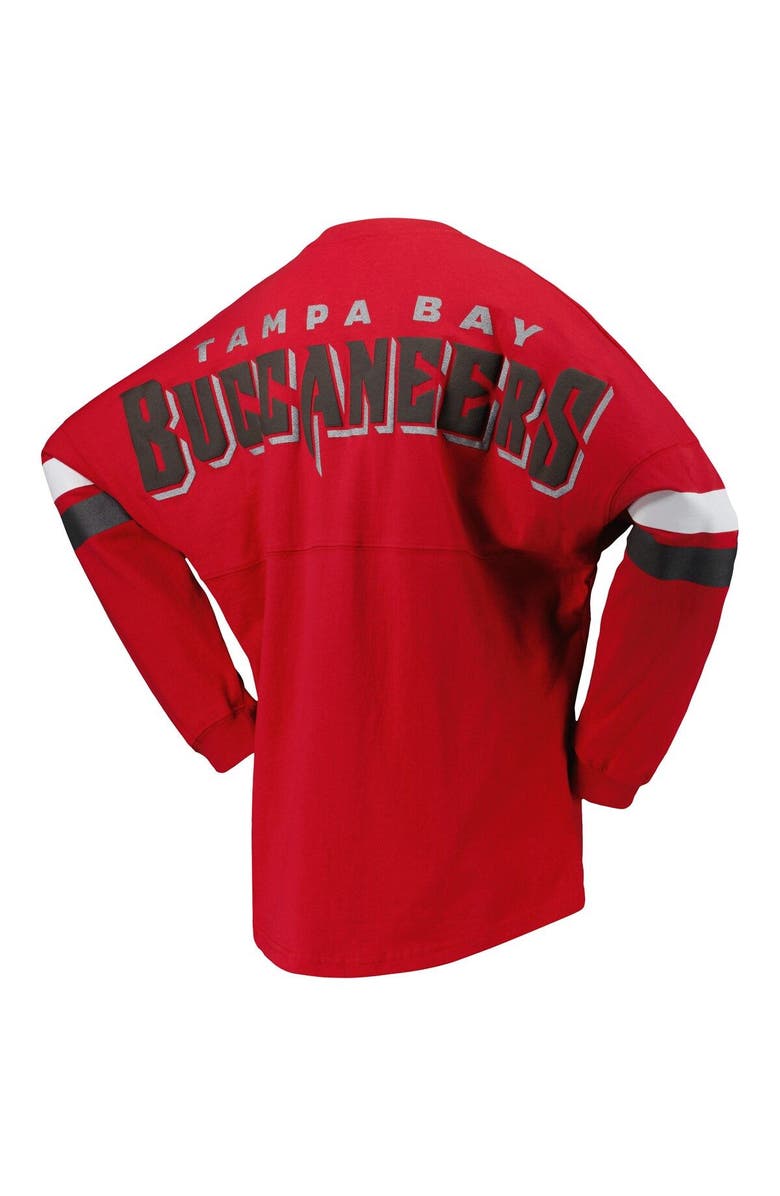 FANATICS Women's Fanatics Branded Red Tampa Bay Buccaneers Spirit Jersey Lace-Up V-Neck Long Sleeve T-Shirt, Alternate, color, Red