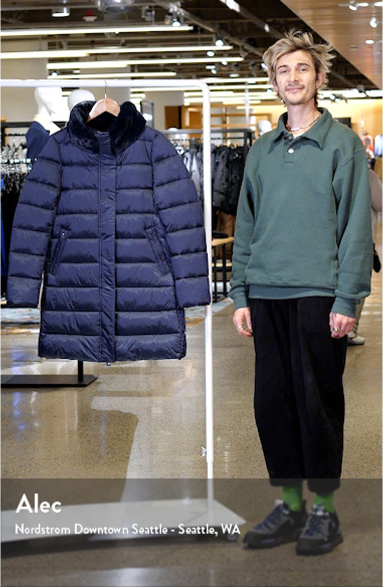 Dalea Water Repellent Puffer Coat with Faux Fur Collar, sales video thumbnail