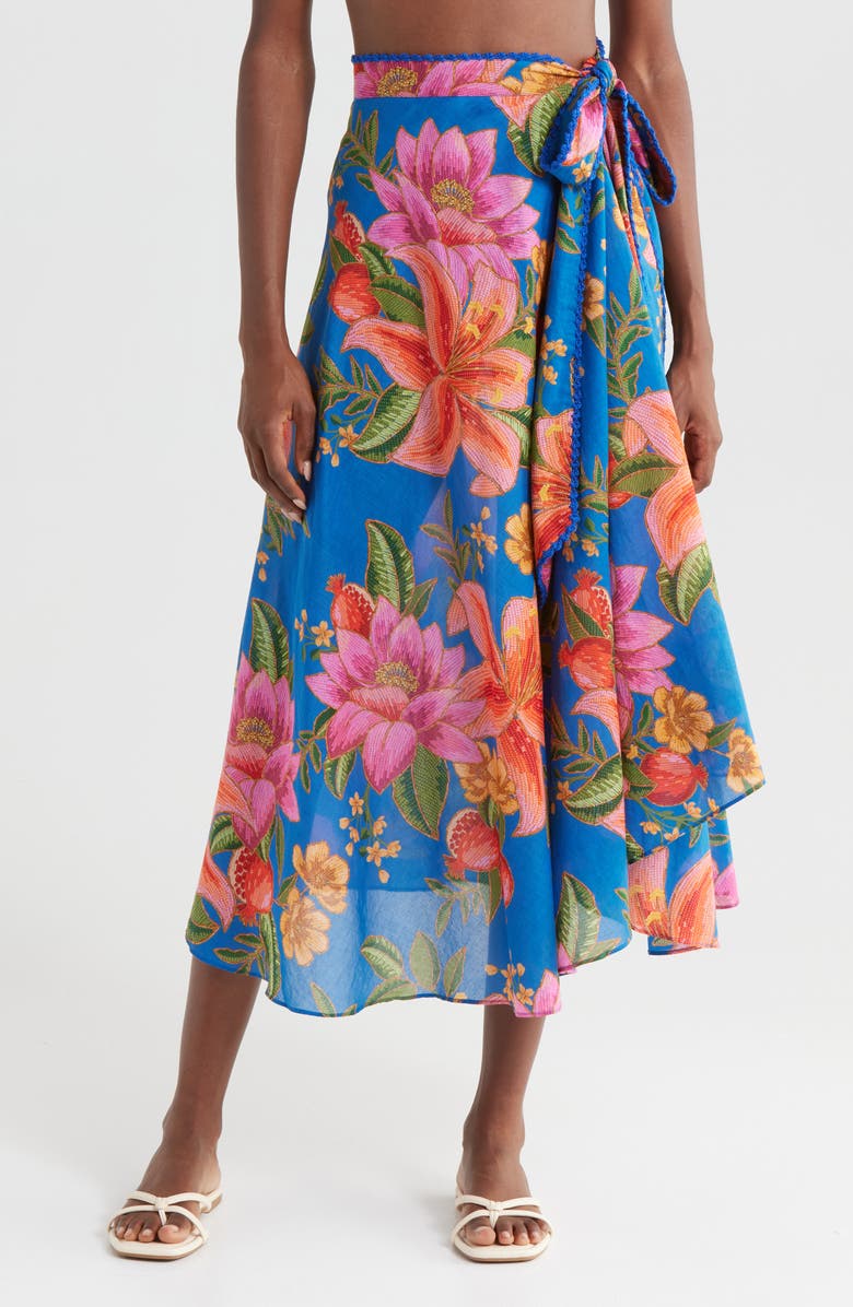 FARM Rio Summer Fruit Wrap Cover-Up Skirt, Main, color, 