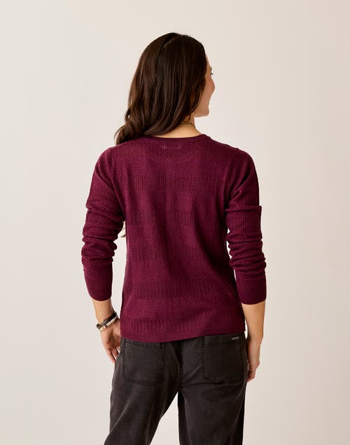 Cave Designs Amara Pointelle Sweater In Burgundy