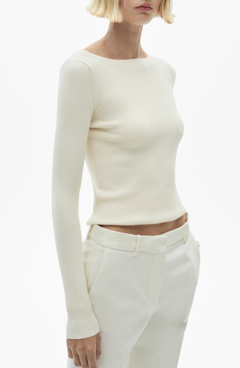 MANGO Boat Neck Rib Sweater, Main, color, 