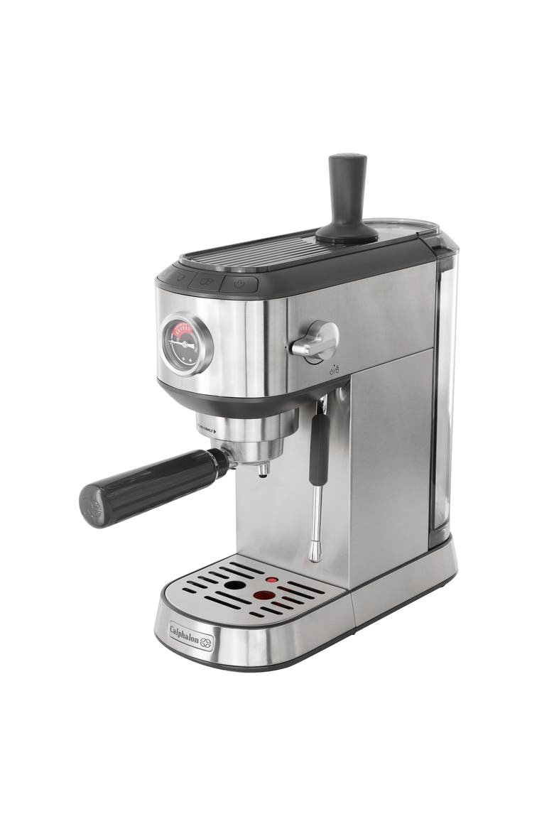 Miniatura Compact Espresso Machine and Milk Frother in Silver, Main, color, Silver