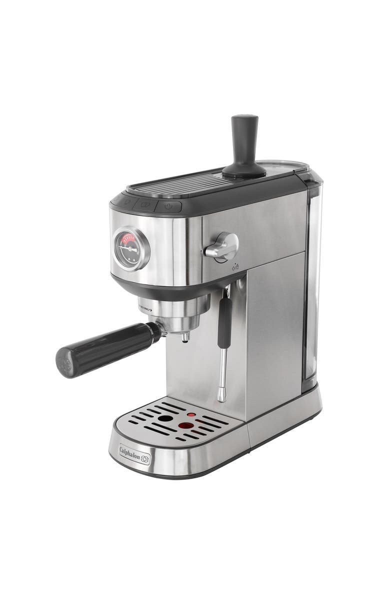 CALPHALON Miniatura Compact Espresso Machine and Milk Frother in Silver, Main, color, Silver