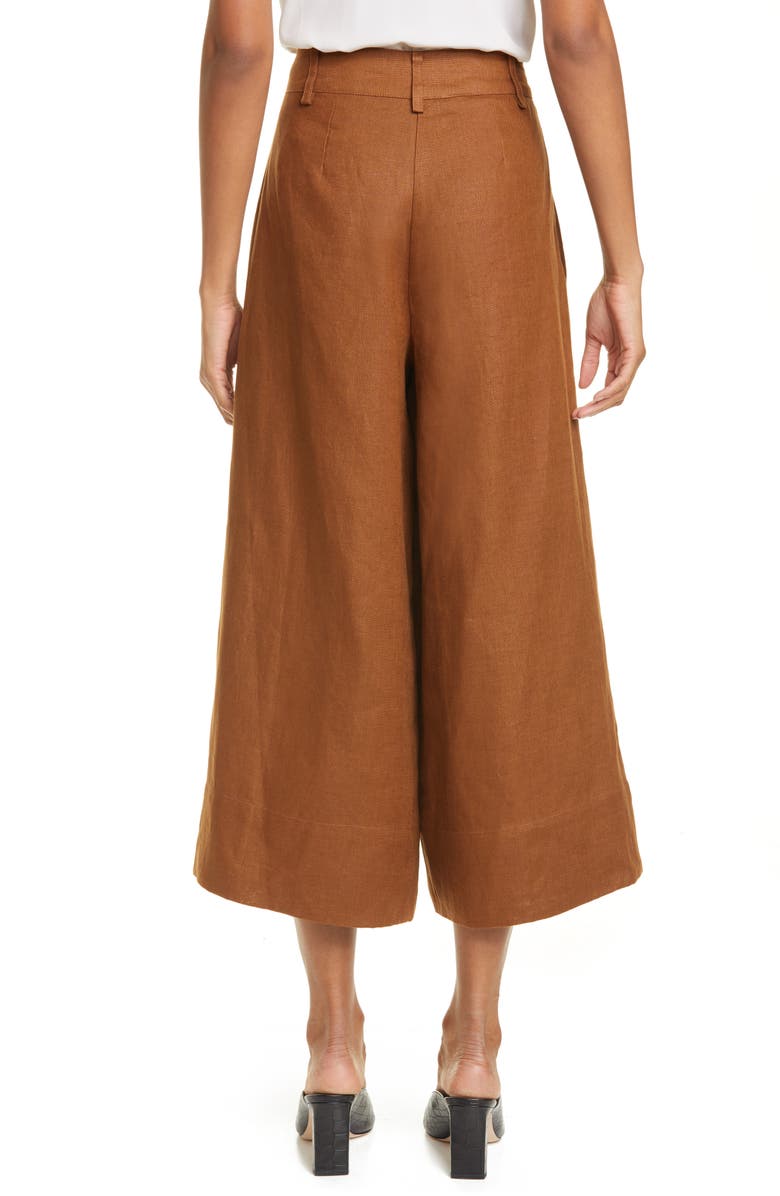 NICHOLAS Varca Linen Crop Wide Leg Pants, Alternate, color, 