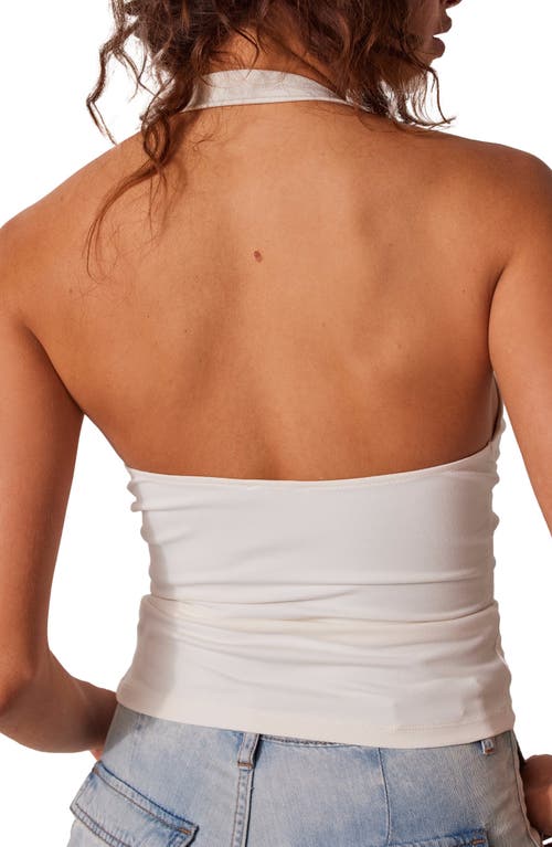 Free People Still Here Ruched Halter Top In Ivory