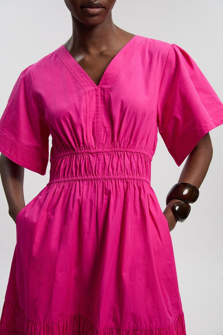 Tiered Cotton Maxi Dress, Alternate, color, Hot Pink