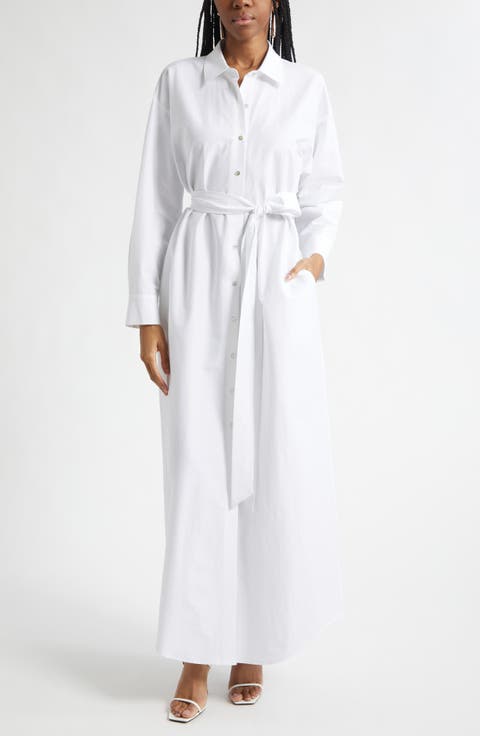 Ridley Tie Waist Long Sleeve Maxi Shirtdress