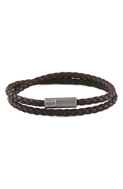 Men's Pop Rigato Braided Leather Bracelet