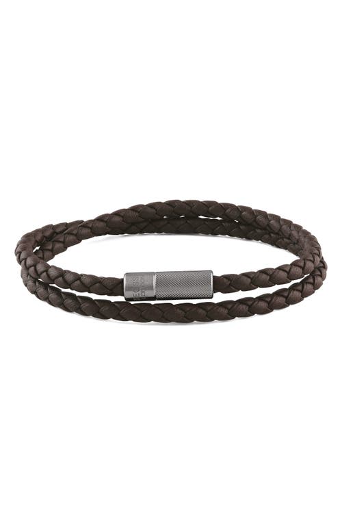 Tateossian Men's Pop Rigato Braided Leather Bracelet in Brown  product