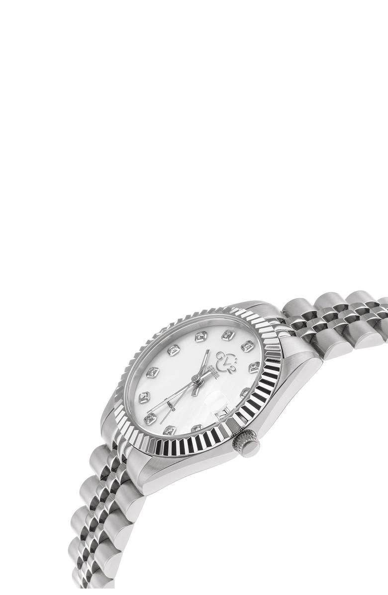 GV2 Naples White Dial Steel Diamond Watch, 34mm - 0.146 ctw, Alternate, color, Silver
