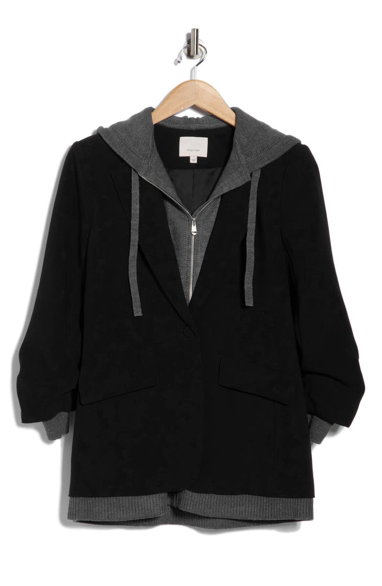 Cinq à Sept Khloe Blazer with Hooded Knit Bib, Alternate, color,