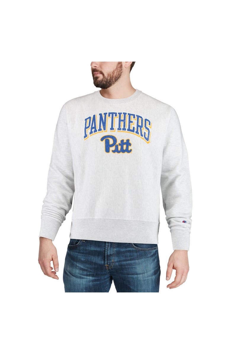 Champion Men's Champion Gray Pitt Panthers Arch Over Logo Reverse Weave Pullover Sweatshirt, Alternate, color, Gray