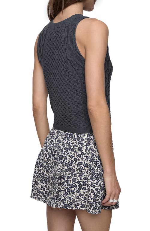 Rebecca Minkoff Palmer Cable Sweater In Slate - Dark Grey