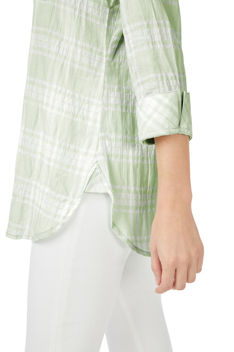 Germaine Plaid Tunic Blouse, Alternate, color, SEA MIST