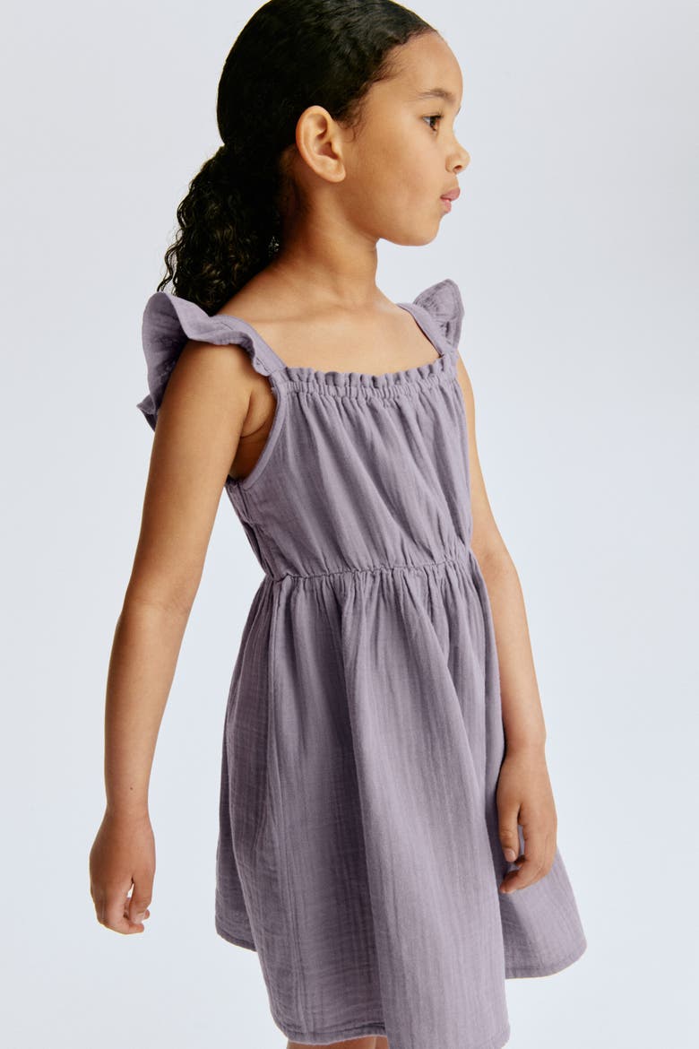 Cotton Muslin Dress, Alternate, color, Dusty purple
