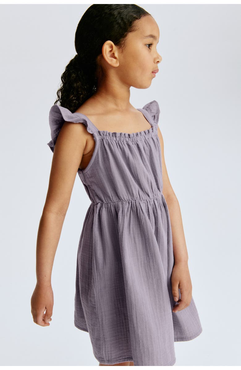 H&M Cotton Muslin Dress, Alternate, color, Dusty Purple