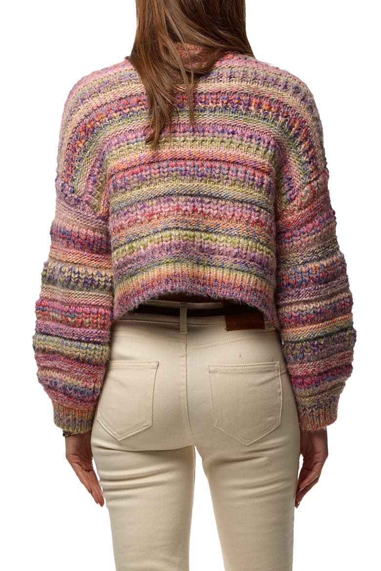 Rainbow Stripe Crop Cardigan, Alternate, color, PINK MULTI