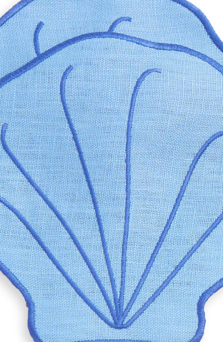 PIECEWORK PUZZLES Set of 4 Shell Cocktail Napkins, Alternate, color,