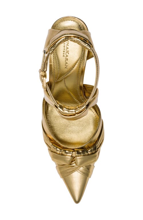 Donna Karan New York Phia Ankle Strap Pointed Toe Pump In Gold