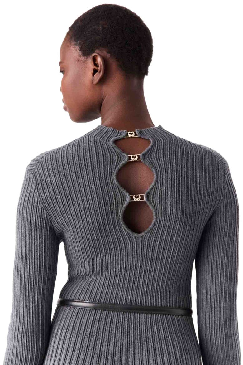 Short gradient knit dress, Alternate, color, Grey