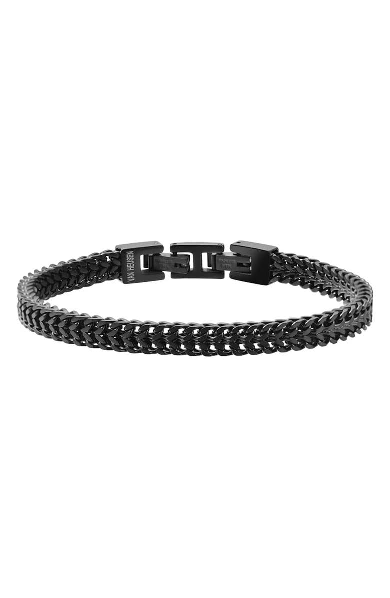 VAN HEUSEN Men's Franco Chain Bracelet, Main, color, Black