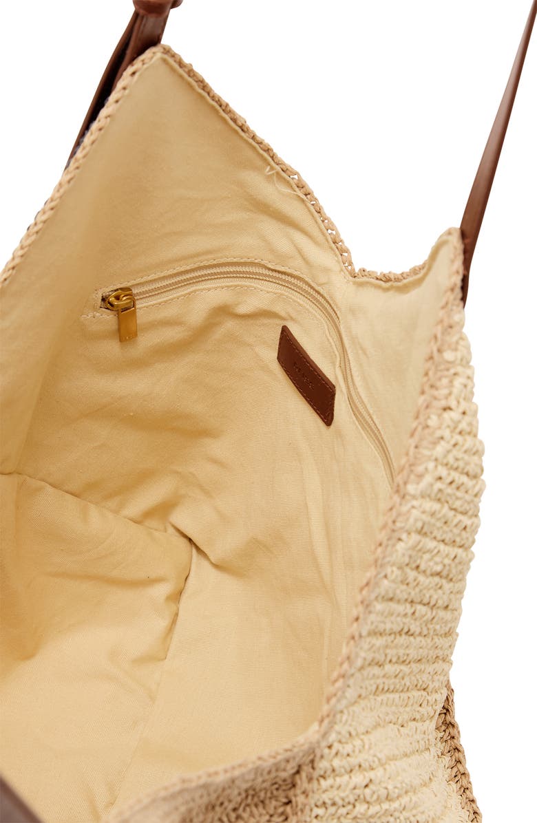 Reiss Farrah Raffia Effect Colorblock Tote, Alternate, color, Navy