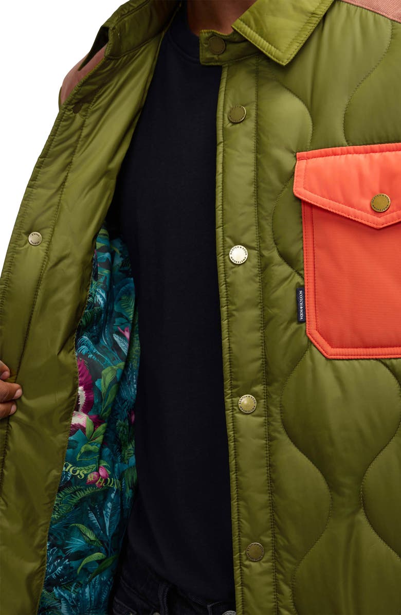 Scotch & Soda Ivik Quilted Shirt Jacket, Alternate, color, Moss Green