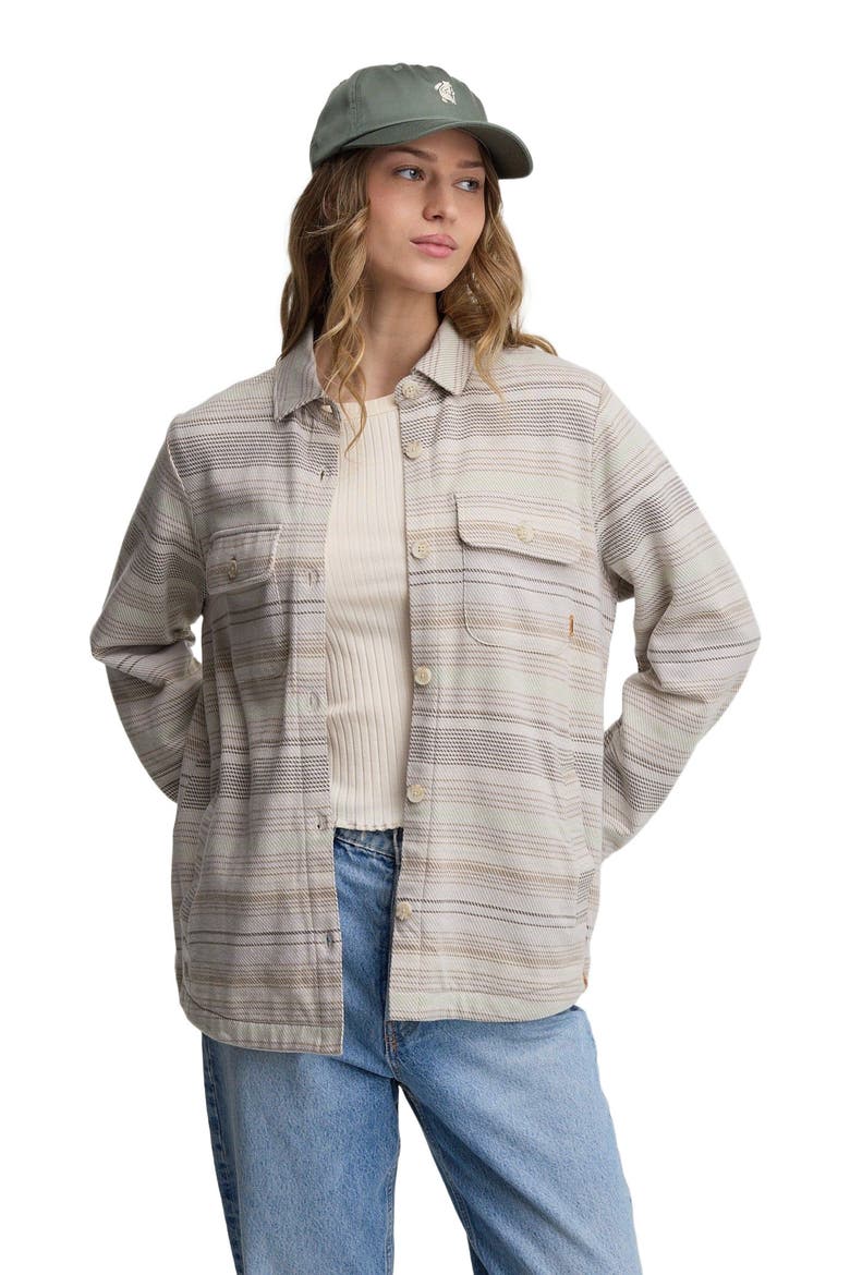 Somerset Shacket, Alternate, color, Sand Stone Multi Stripe