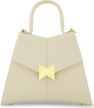 Mac Duggal Gold Plated Hardware Angular Leather Handbag