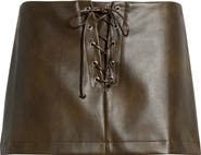 PacSun Lace-Up Faux Leather Miniskirt