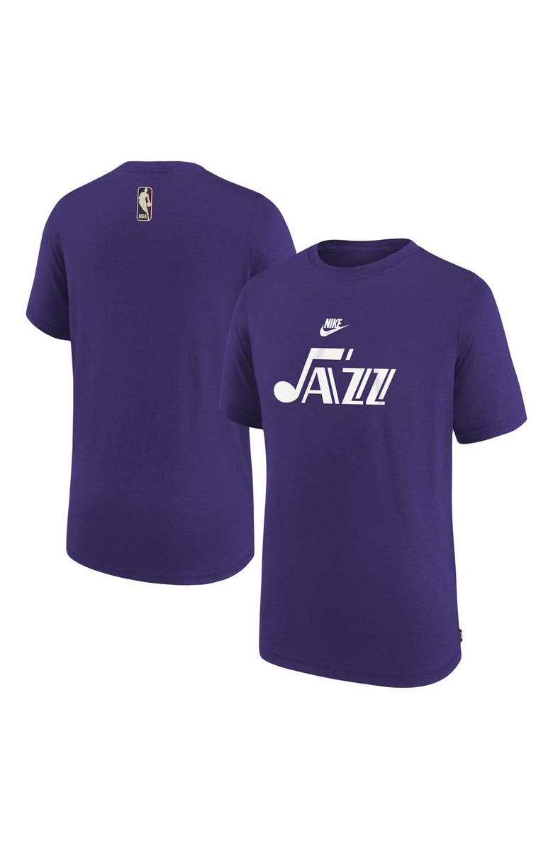 NBA Youth Nike NBA Purple Utah Jazz 2023/24 Classic Edition Authentic Pregame Shooting T-Shirt, Main, color, Purple