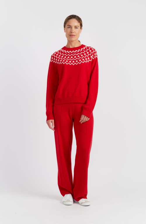 Chinti & Parker Wool Cashmere Star Yoke Sweater In Red