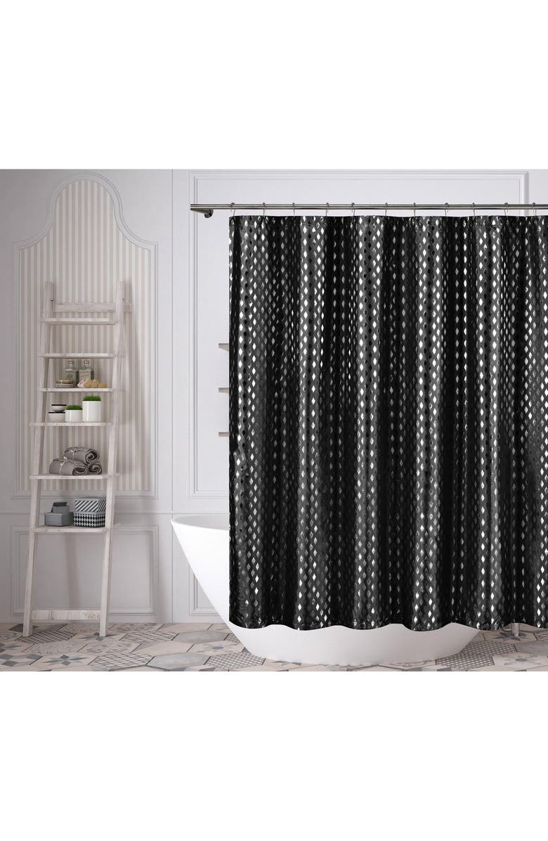 Duck River Textile Hendrix Geometric Shower Curtain - Black, Alternate, color,