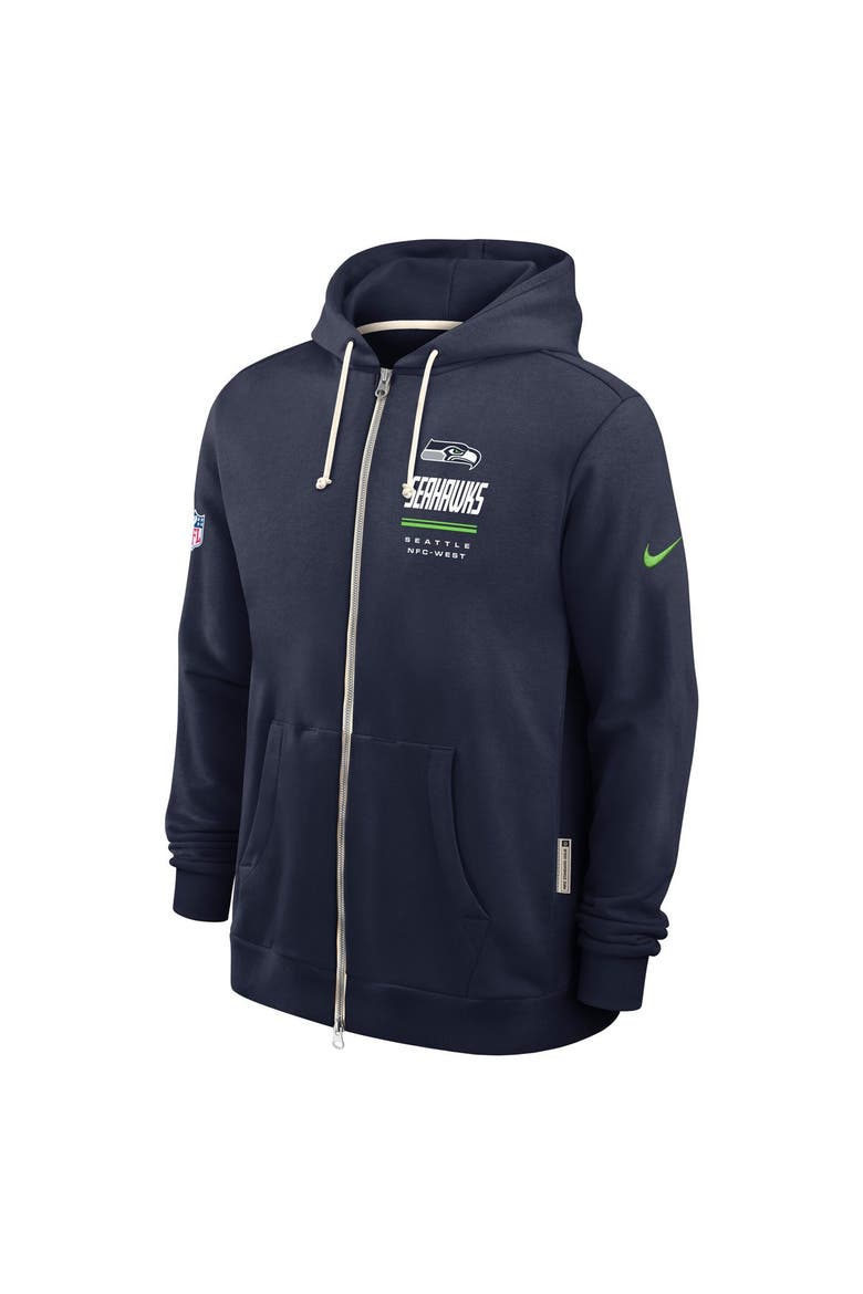 Men's Nike College Navy Seattle Seahawks Sideline Standard Issue Quarterback Scramble Dri-FIT Full-Zip Hoodie, Alternate, color, College Navy