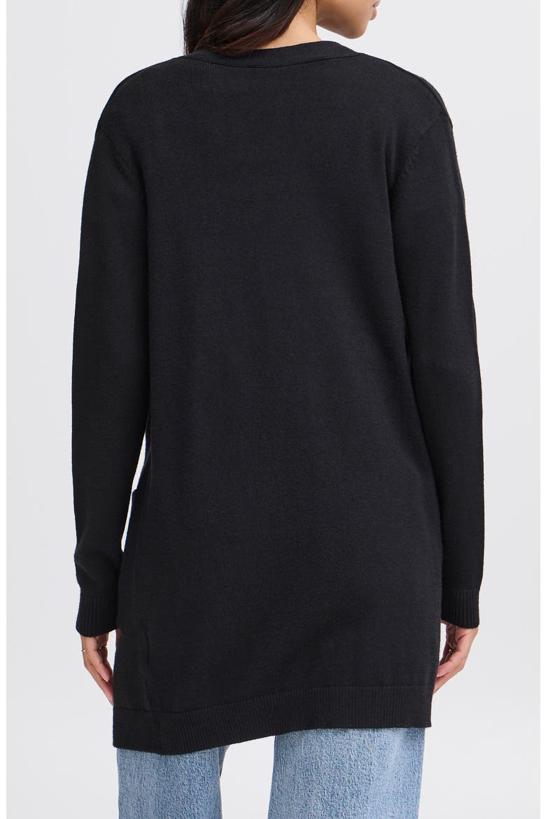 Nonina Longline Cardigan, Alternate, color, BLACK
