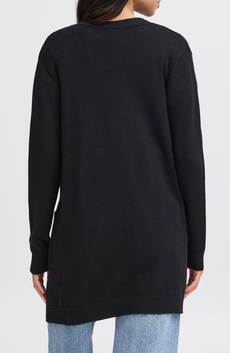 B.YOUNG Nonina Longline Cardigan, Alternate, color, Black