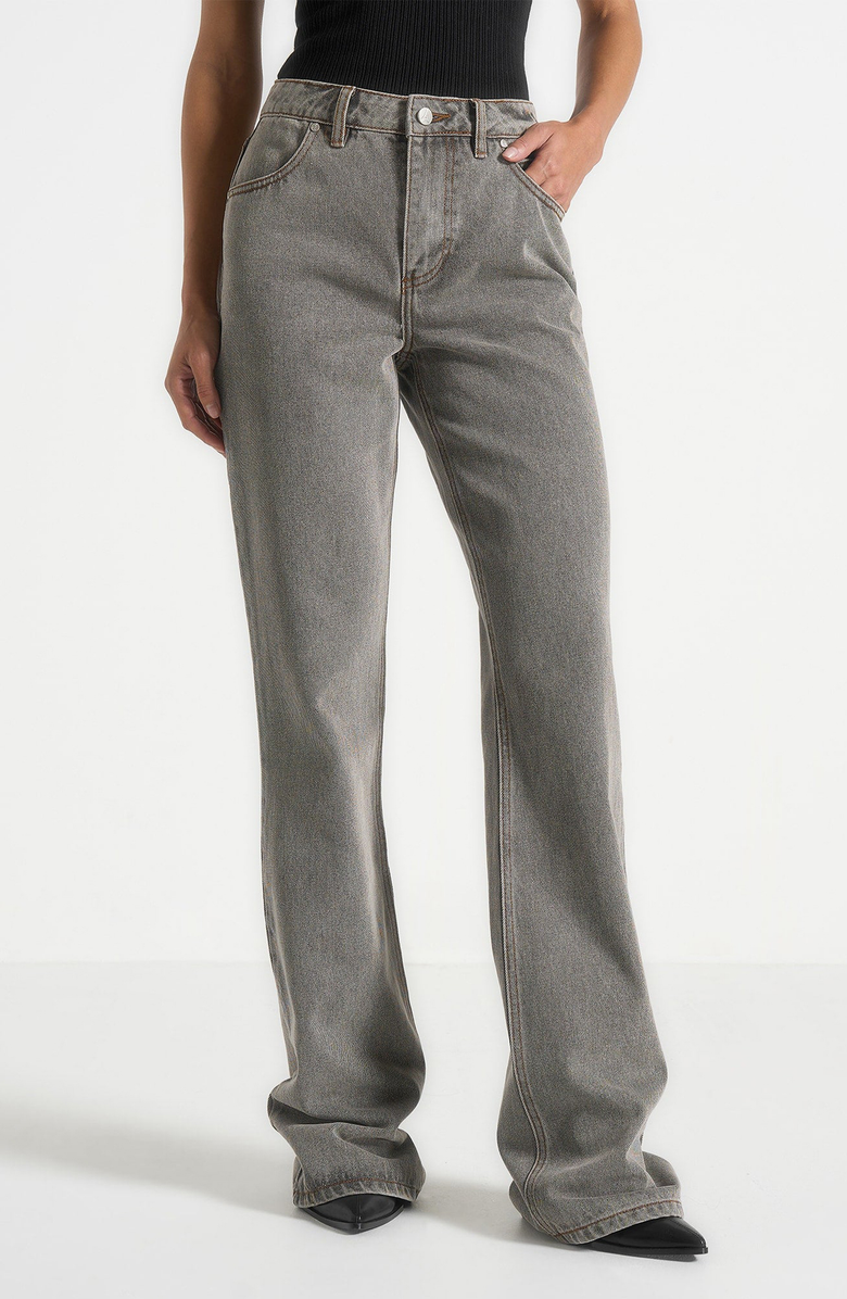 Manière De Voir Abbie Stacked Fit And Flare Jeans, Main, color, Washed Grey