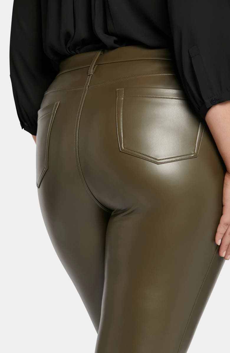 NYDJ Sculpt Her Marilyn Faux Leather Straight Leg Pants, Alternate, color, Ripe Olive