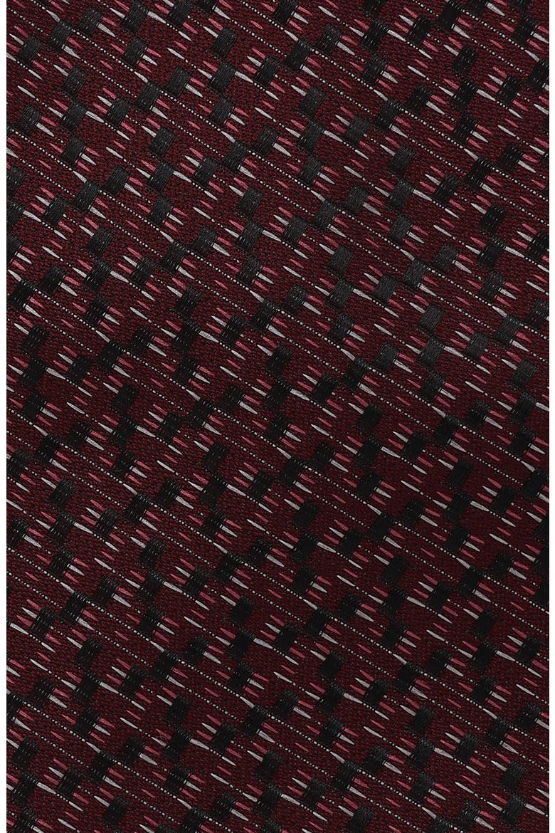 Textured Neat Tie, Alternate, color, BLACK/ BURGUNDY