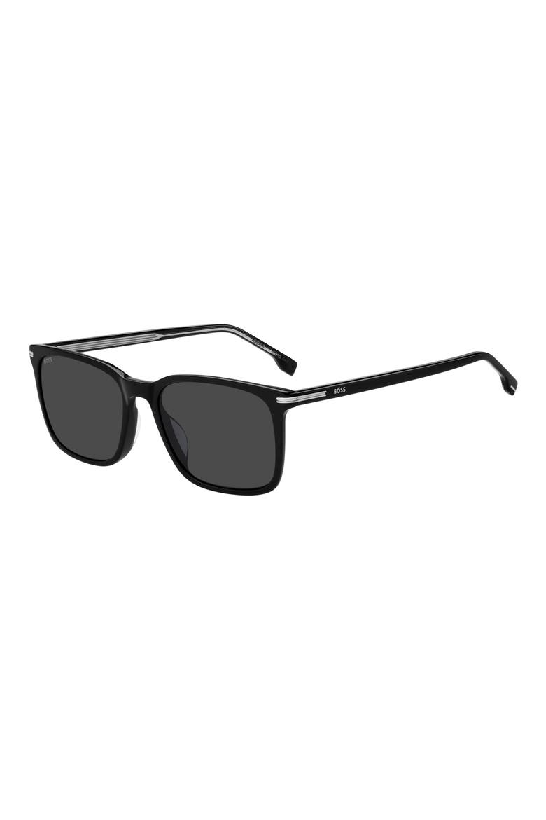 55mm Rectangular Sunglasses, Alternate, color, BLACK/ GREY