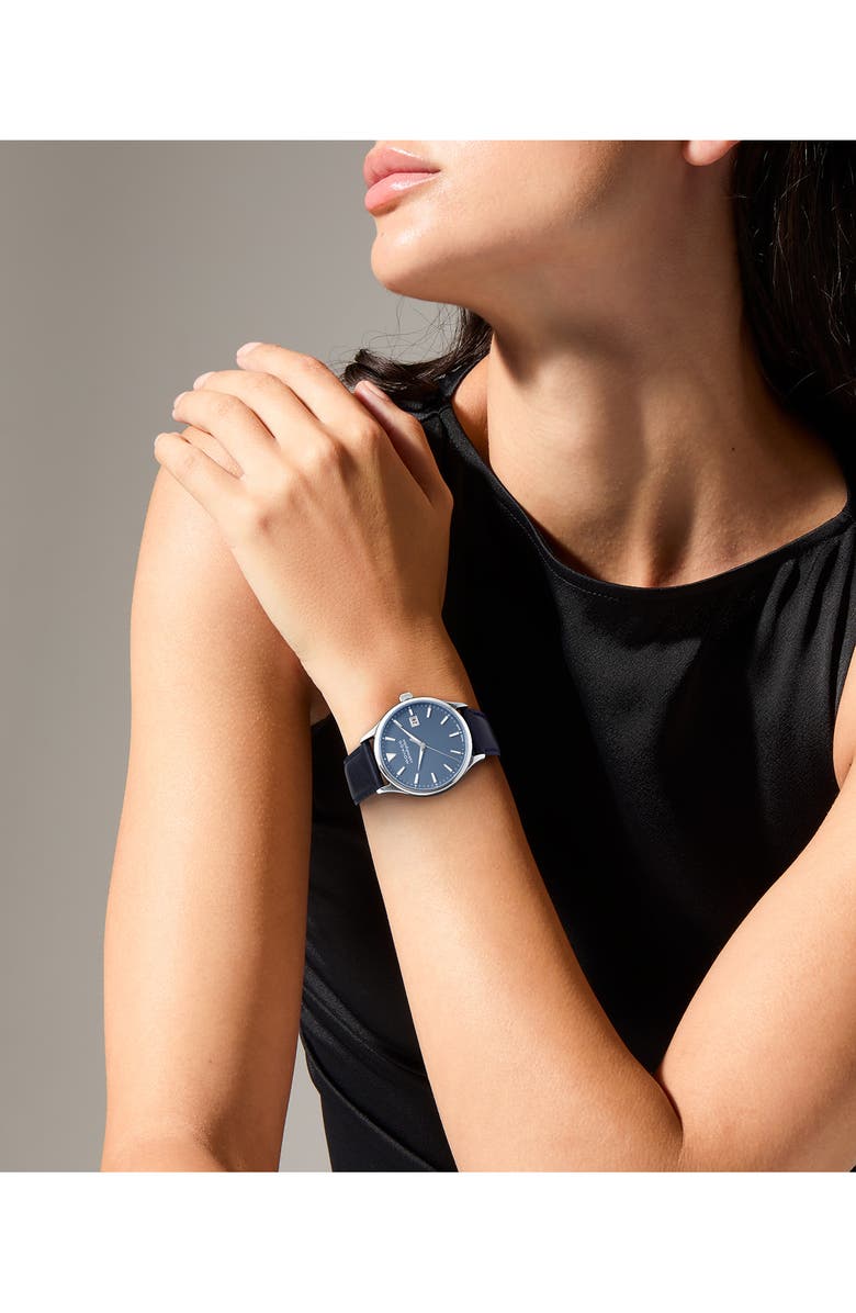 Movado Heritage Calendoplan Leather Strap Watch, 40mm, Alternate, color, 