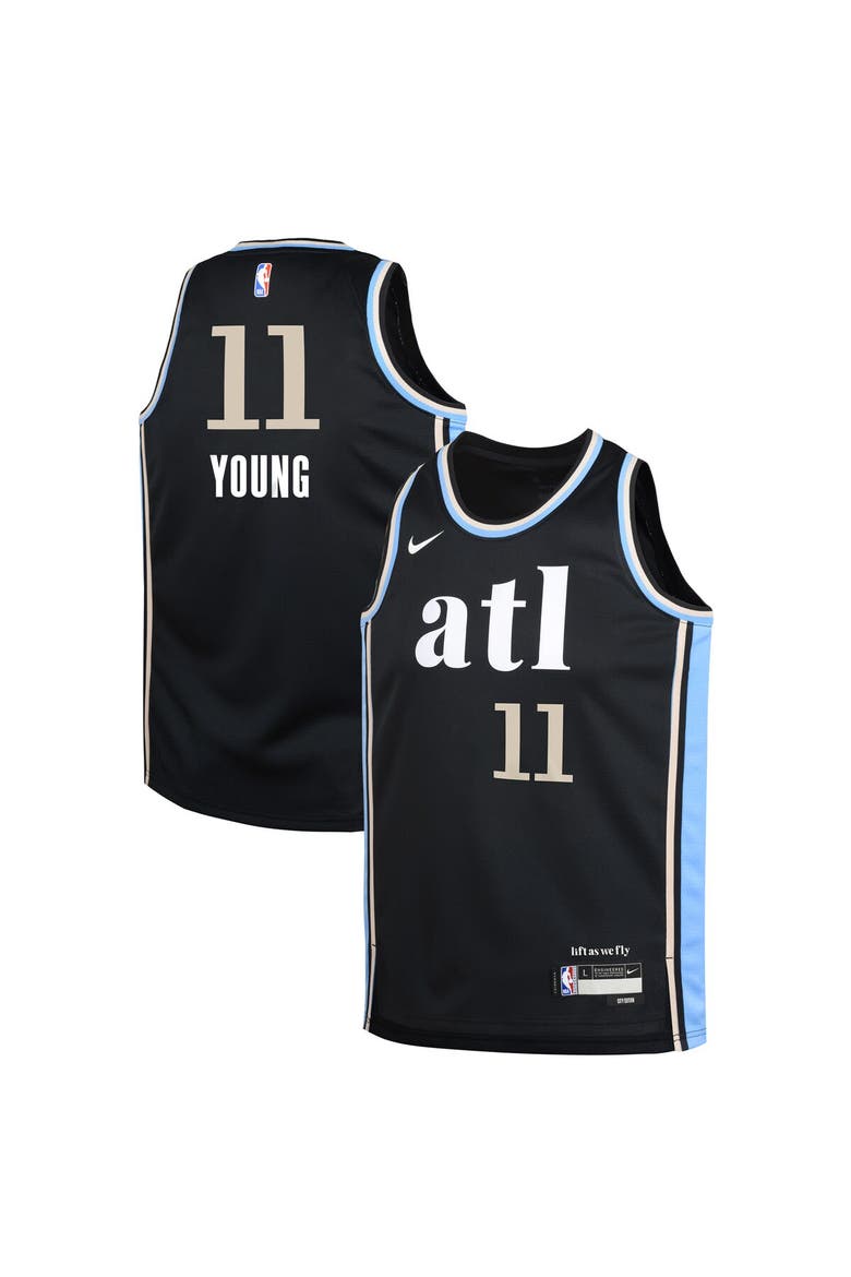 Youth Nike Trae Young Black Atlanta Hawks  Swingman Replica Jersey - City Edition, Main, color, Black