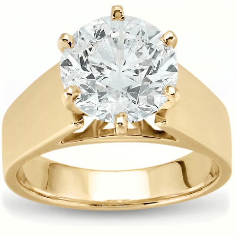 Certified 2Ct Round Diamond Solitaire Engagement Ring 14k Gold Lab Grown