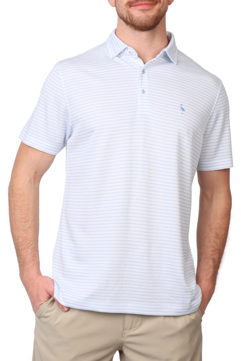 Modern Fit Stripe Piqué Polo, Main, color, BLUE