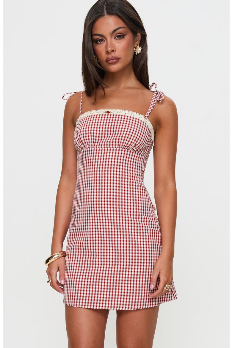 Burkes Gingham Minidress, Alternate, color, RED